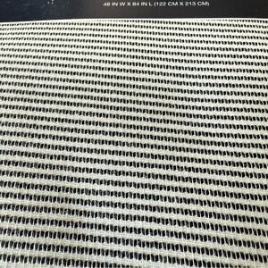 NWT Set Of Gap Home Clipped Jacquard Stripe Window Curtains Black White 48 x 84”